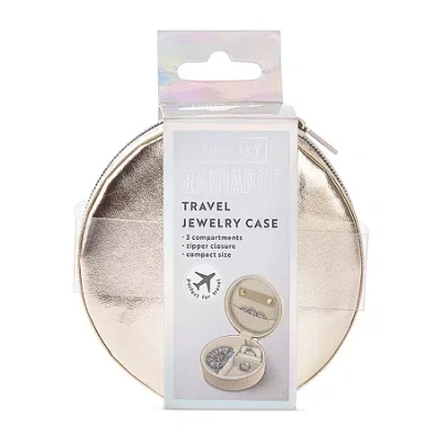 Pink Sky 3-compartment Round Jewelry Case In Yellow