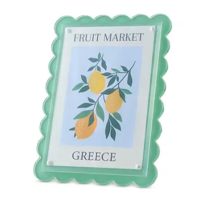 Pink Sky 4 X 6 Scallop Edge Green Acrylic 1-opening Tabletop Frame