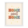 Pink Sky Home Sweet Home Framed 1-opening Wall Frame In Sand
