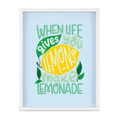 Pink Sky When Life Gives You Lemons Framed Print In Blue