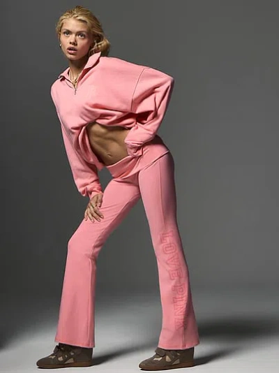 Pink Soft Modal Foldover Kick-flare Leggings In