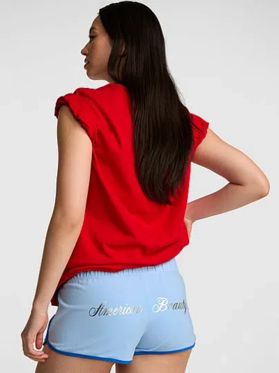 Pink Soft Modal Micro Shorts In Blue
