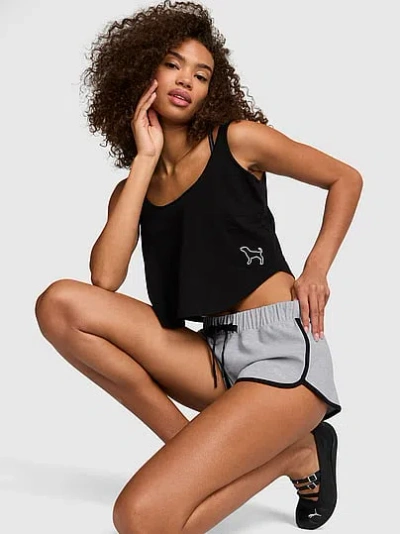 Pink Soft Modal Micro Shorts In Gray