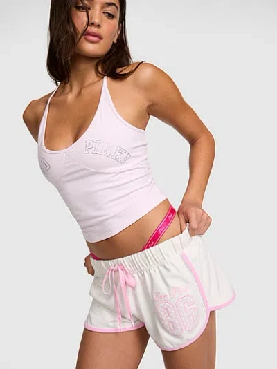 Pink Soft Modal Micro Shorts In Gray