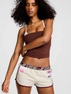 Pink Soft Modal Micro Shorts In Grey