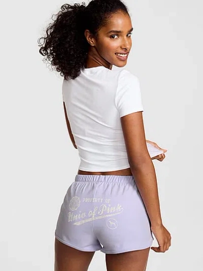 Pink Soft Modal Micro Shorts In Purple