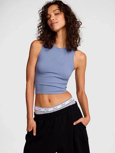 Pink Soft Seamless High-neck Cropped Tank In Multi