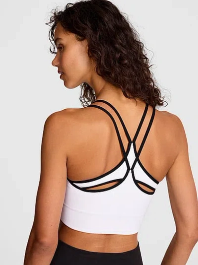 Pink Soft Seamless Strappy Sports Bra In Multi