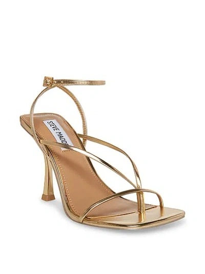 Pink Steve Madden Annie Strappy Heel In Gold