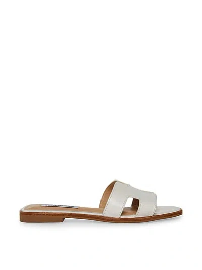 Pink Steve Madden Hadyn Leather Sandals In White
