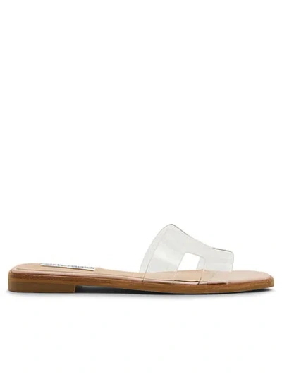 Pink Steve Madden Hadyn Leather Sandals In White