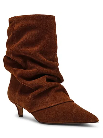 Pink Steve Madden Lennox Suede Ankle Boot In Brown