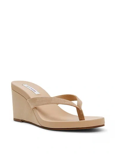 Pink Steve Madden Playing Wedge Sandal In Nude