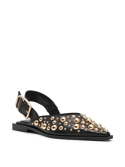 Pink Steve Madden Shay Studded Slingback Flats In Black