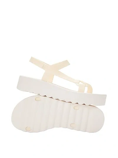 Pink Strappy Platform Sport Sandals In Neutral