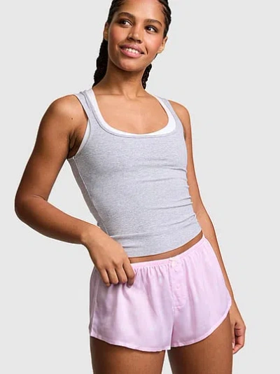 Pink Sweet Dreams Silky Pajama Micro Shorts In