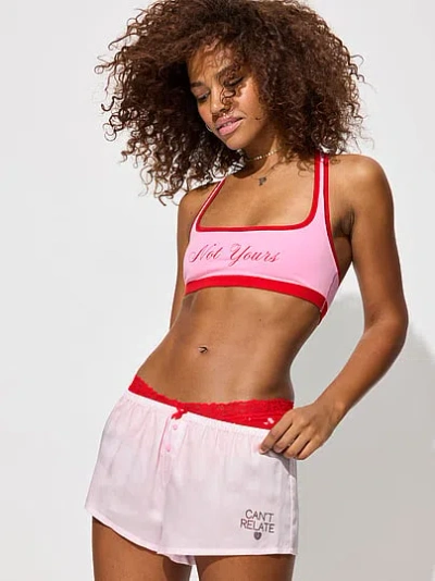 Pink Sweet Dreams Silky Pajama Micro Shorts In