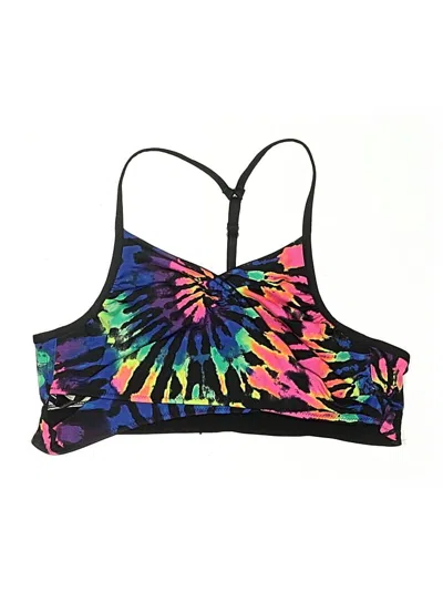 Pre-owned Pink Swimsuit Top Black Tie-dye Pattern Swimwear