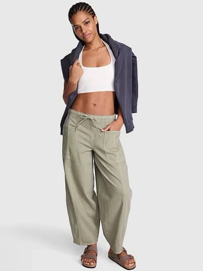 Pink Take It Easy Pull-on Barrel Pants In Green