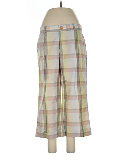 Pre-owned Pink Tartan Casual Pants In Green