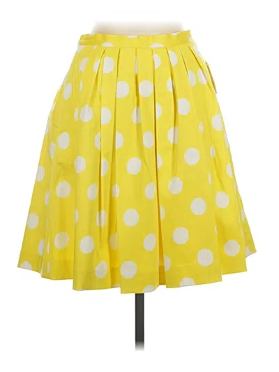 Pink Tartan Casual Skirt In Yellow