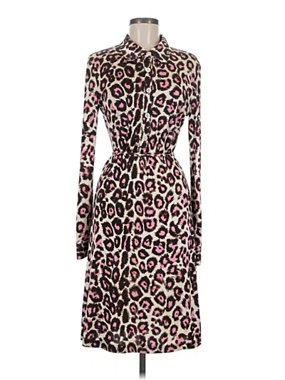 Pre-owned Pink Tartan Cocktail Dress In Brown