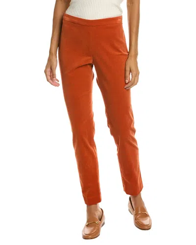 Pink Tartan Corduroy Pant In Orange