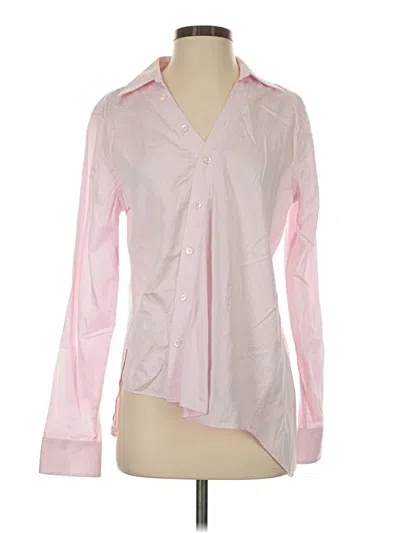 Pre-owned Pink Tartan Long Sleeve Blouse In Pink