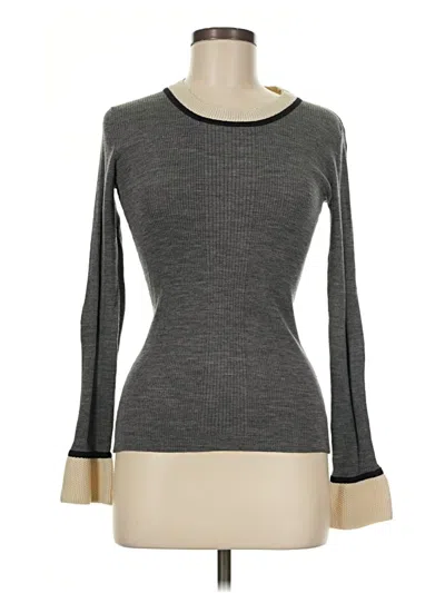 Pre-owned Pink Tartan Long Sleeve Top Gray Turtleneck Tops