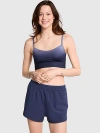 Pink Tech Stretch Running Shorts In Blue