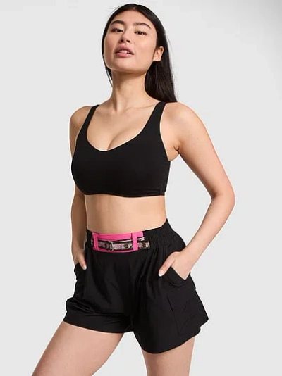 Pink Tech Woven Hike Shorts In Black