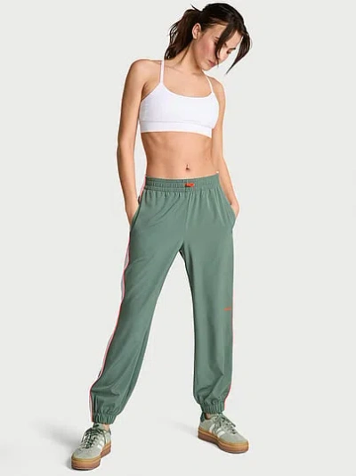Pink Tech Woven Jogger Pants In Green