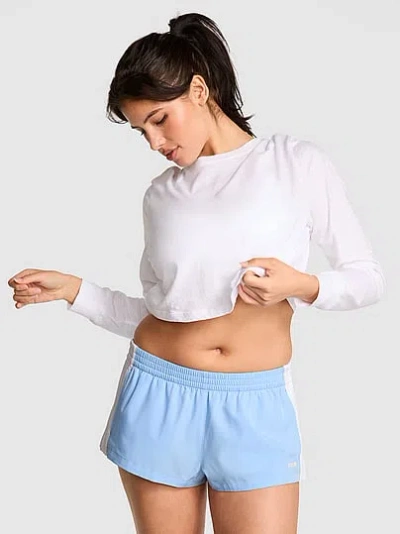 Pink Tech Woven Retro Shorts In Blue