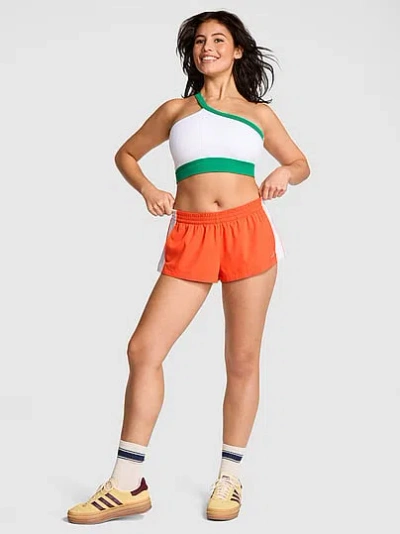 Pink Tech Woven Retro Shorts In Red