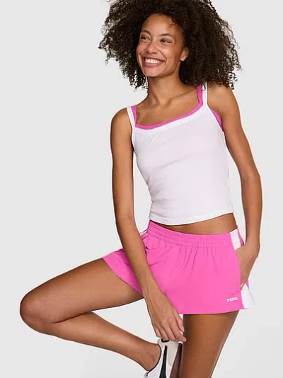 Pink Tech Woven Retro Shorts In