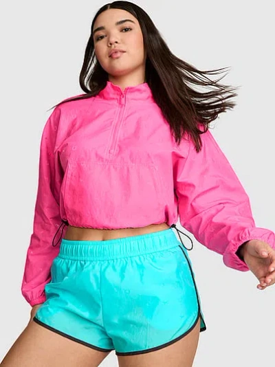 Pink Tech Woven Run Shorts In Animal Print