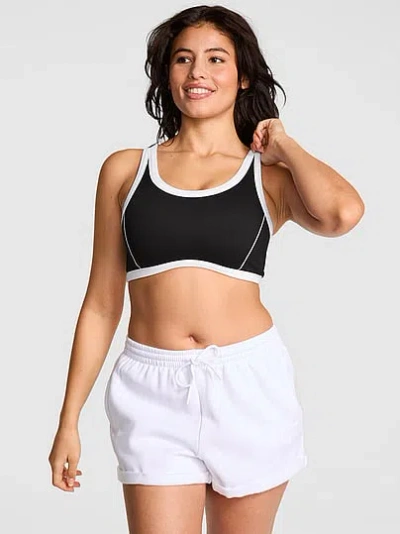 Pink The Wave Soft Seamless Contour Sports Bra In Black