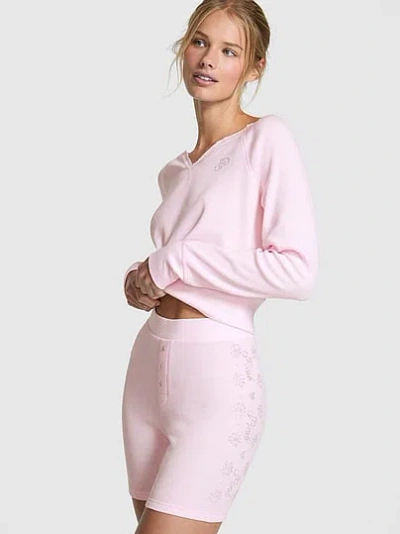 Pink Thermal Short Pajama Set In