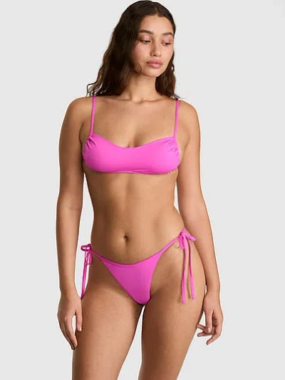 Pink Tiny Scoop Bikini Top In