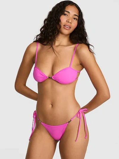 Pink Tiny Strappy Bikini Top In