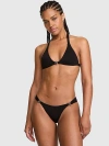 Pink Toggle Triangle Bikini Top In Black