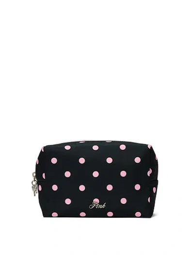 Pink Top-zip Makeup Bag In Animal Print