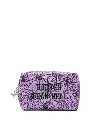 Pink Top-zip Makeup Bag In Animal Print