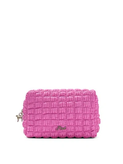 Pink Top-zip Makeup Bag In