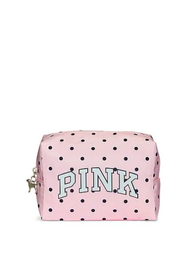Pink Top-zip Makeup Bag In Print