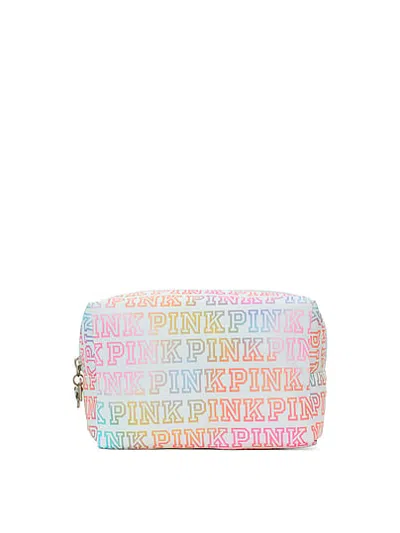 Pink Top-zip Makeup Bag In Print
