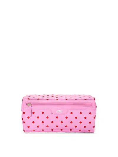 Pink Travel Hanging Beauty Bag In Print