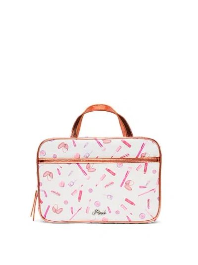 Pink Travel Toiletry Bag In Brown