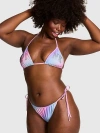 Pink Triangle String Bikini Top In Multi