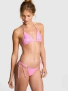 Pink Triangle String Bikini Top In